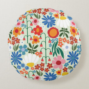 60s Retro Summer Round Cushion