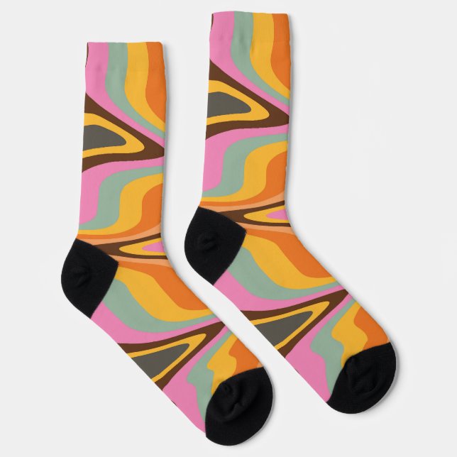 60s Retro Tye Die 70s Hippy Socks (Right)