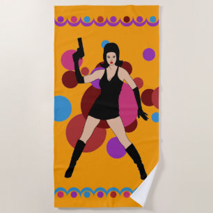 60s Spy Girl Beach Towel