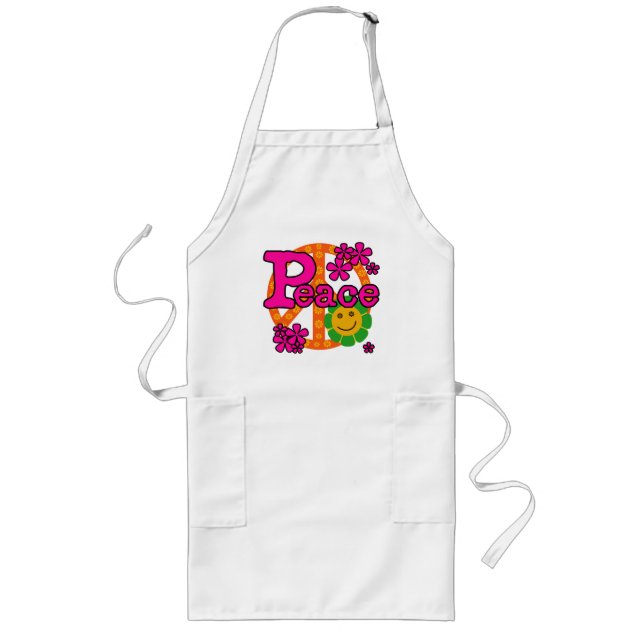 60s Style Peace Long Apron (Front)