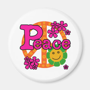 60s Style Peace Magnet