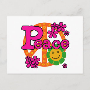60s Style Peace Postcard
