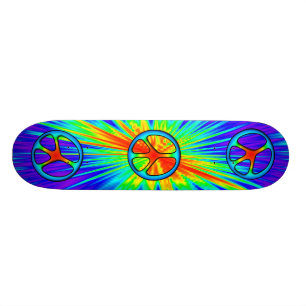 60s Style Peace Sign Skateboard
