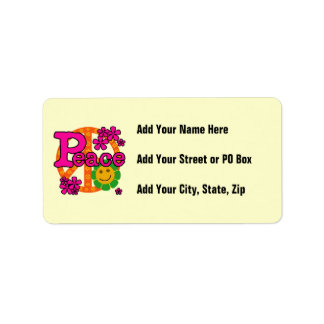 60s Style Peace T-shirts and Gifts Label