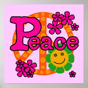 60s Style Peace T-shirts and Gifts Poster