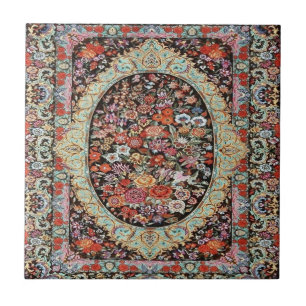 60s Vintage Persian Turkish Floral Flower Pattern Tile