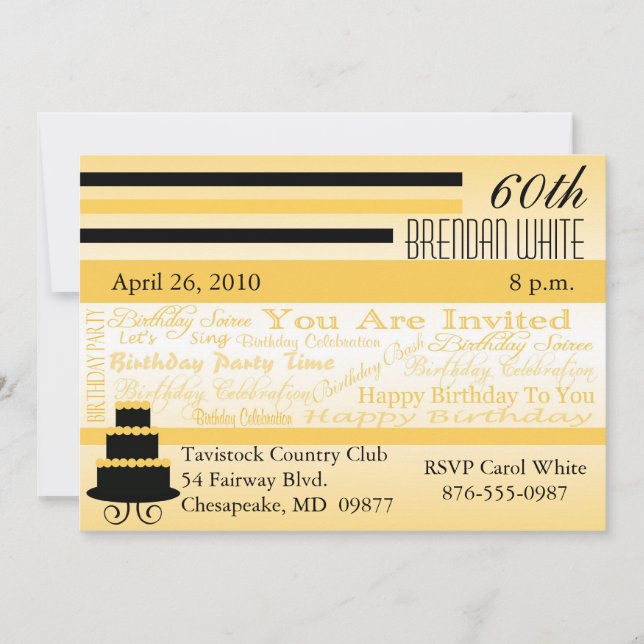 60th - 69th Birthday Invitations-Enter Your Age Invitation (Front)