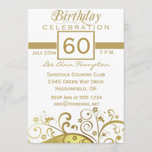 60th - 69th Birthday Party Invitations
