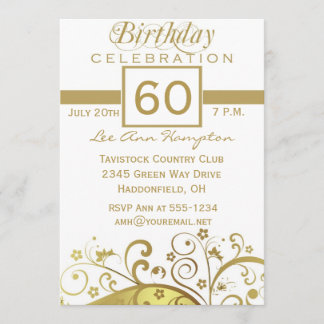 60th - 69th Birthday Party Invitations