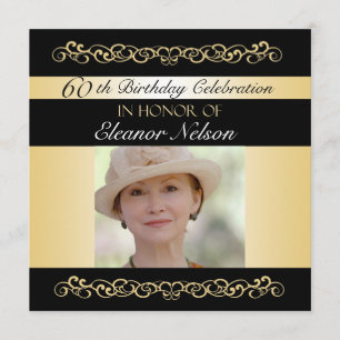 60th-69th Birthday Party Invitations With Photo