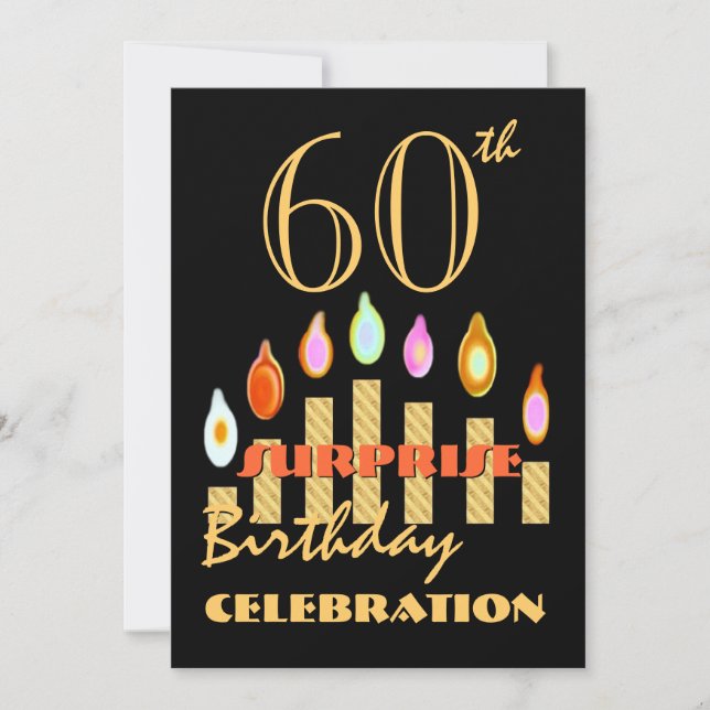60th - 69th SURPRISE Birthday Party Invitation (Front)