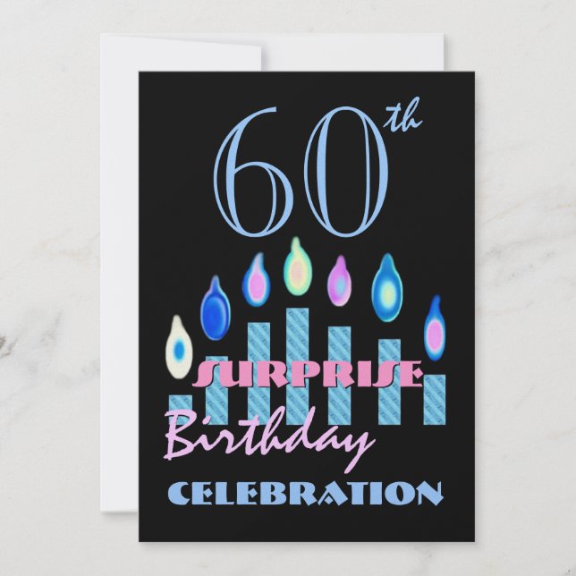 60th - 69th SURPRISE Birthday Party Invitation (Front)