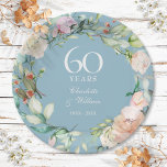 60th 75th Diamond Anniversary Roses Floral Paper Plate<br><div class="desc">Featuring a delicate watercolor floral garland,  this pretty botanical 60th or 75th wedding anniversary paper plate can be personalised with your special diamond or platinum anniversary details in elegant text. Designed by Thisisnotme©</div>
