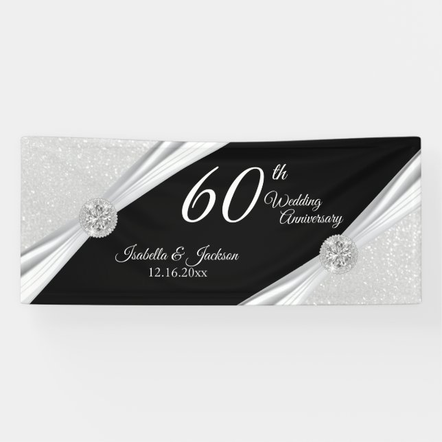 60th / 75th Diamond Glitter Anniversary  Banner (Horizontal)