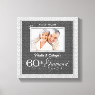 60th Anniversary - 11x11 Personalised Photo Canvas Print