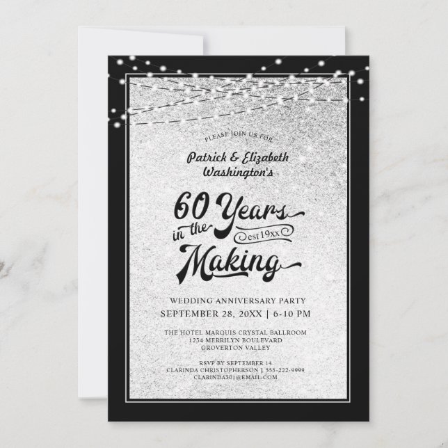 60th Anniversary 60 YEARS IN THE MAKING Lights Invitation (Front)