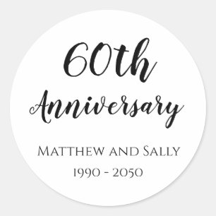 60th Anniversary Classic Round Sticker