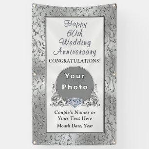 60th Anniversary Decoration Ideas, Diamond Banner