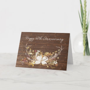 60th Anniversary Deer Antler Bouquet  Card