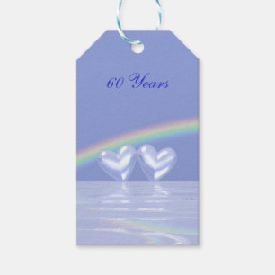 60th Anniversary Diamond Hearts Gift Tags