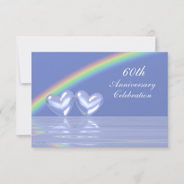 60th Anniversary Diamond Hearts Invitation (Front)