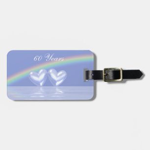 60th Anniversary Diamond Hearts Luggage Tag