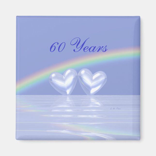 60th Anniversary Diamond Hearts Magnet (Front)