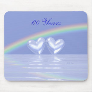 60th Anniversary Diamond Hearts Mouse Mat
