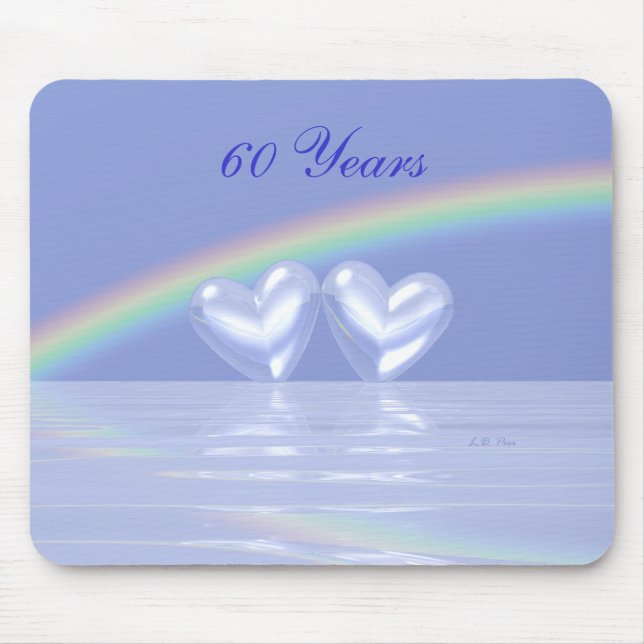 60th Anniversary Diamond Hearts Mouse Mat (Front)