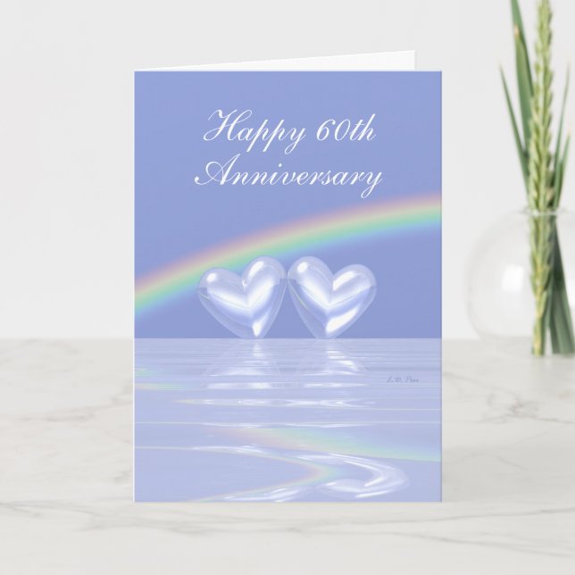 60th Anniversary Diamond Hearts (Tall) Card (Front)