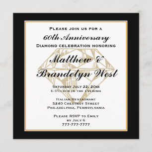 60th Anniversary Diamond Invitation