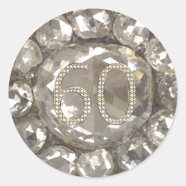 60th Anniversary Diamond Wedding 60 Years Jubilee Classic Round Sticker (Front)