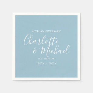 60th Anniversary Diamond Wedding Signature Napkin