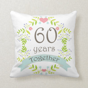 60th Anniversary Gift Throw PIllow