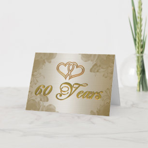 60th anniversary gold satin invitation