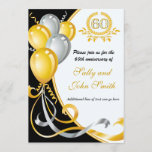 60th Anniversary Gold & Silver Birthday Invitation<br><div class="desc">60th Anniversary Gold & Silver Birthday Invitation 	 There are multiple text areas for text. Delete any text area to leave blank.</div>