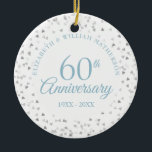 60th Anniversary Hearts Confetti Ceramic Tree Decoration<br><div class="desc">Designed to coordinate with our 60th Anniversary Hearts Confetti collection. Featuring delicate hearts confetti. Personalise with your special sixty years diamond anniversary information in chic lettering. Designed by Thisisnotme©</div>