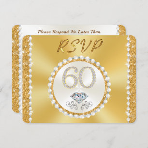 60th Anniversary Invitations, RSVP with Menu or Invitation