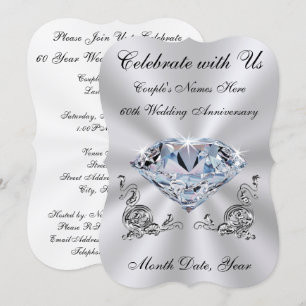 60th Anniversary Invitations, Template or Printed