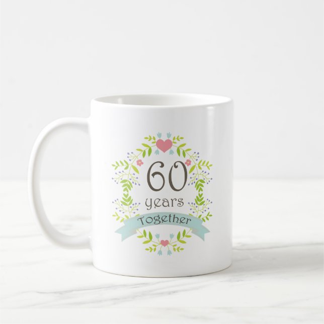 60th Anniversary Keepsake Beverage Coffee Mug (Left)