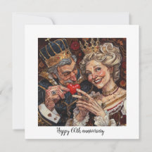 60th Anniversary King Queen of Hearts Couple Card