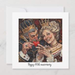 60th Anniversary King Queen of Hearts Couple Card