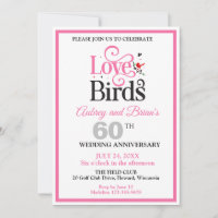 60th Anniversary Love Birds Personalised