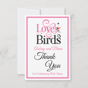60th Anniversary Love Birds Personalised Thank You Card