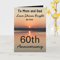 60th Anniversary Mum Dad Love Shines Bright Sunset