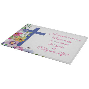 60th Anniversary, Nun, Religious Life Cross Cutting Board