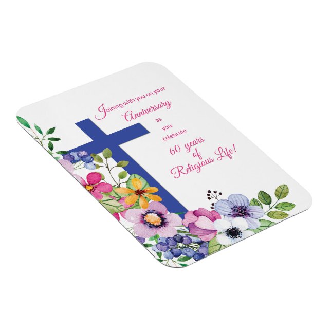 60th Anniversary, Nun, Religious Life Cross Magnet (Right Side)