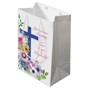 60th Anniversary, Nun, Religious Life Cross Medium Gift Bag
