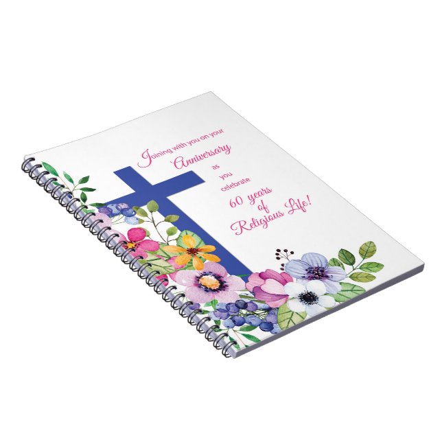 60th Anniversary, Nun, Religious Life Cross Notebook (Right Side)