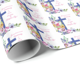 60th Anniversary, Nun, Religious Life Cross Wrapping Paper